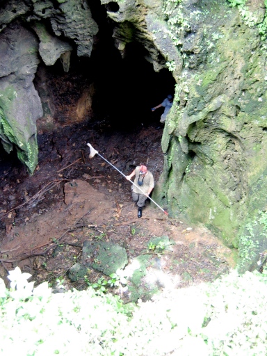 This 2004 picture of me standing at the bottom of the pit shows some sense of scale.